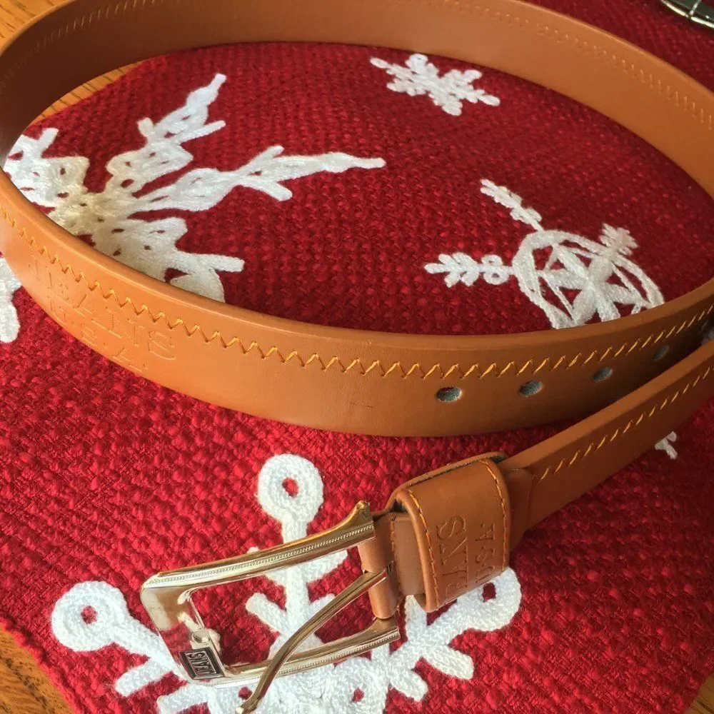 Just Jeans Leather Belt Size 40 Brown Silver Buckle Casual Jean Belt